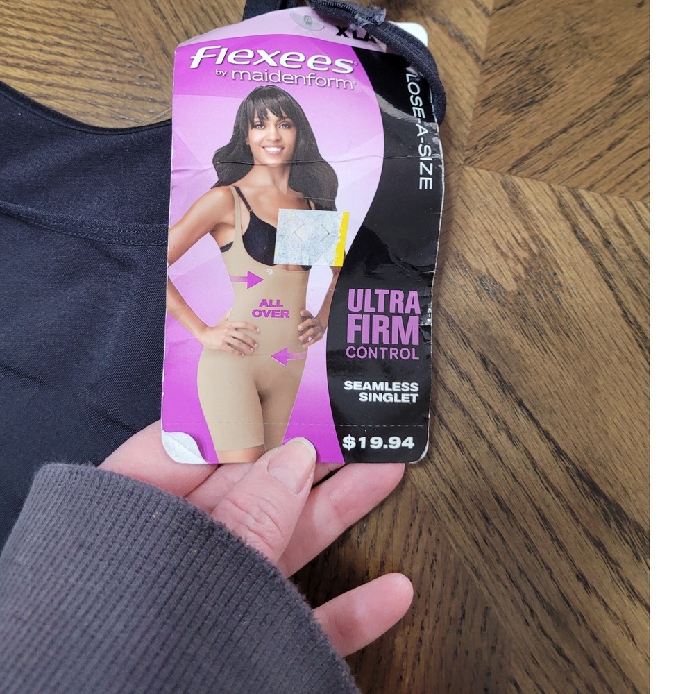 Flexees by Maidenform Ultra Firm‎ Control Seamless Singlet Bodysuit Black XL - Picture 4 of 6